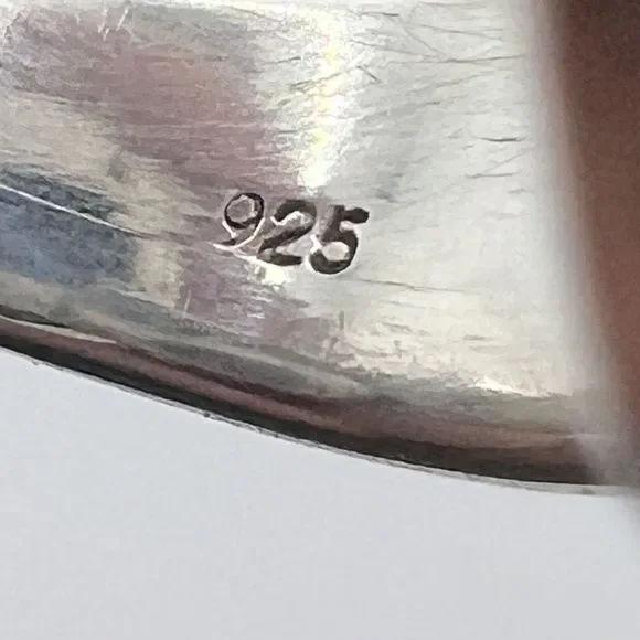 Sterling Silver Raw Amethyst Ring Chunky Triple Stone Size O Stamped 925 - Picture 8 of 12